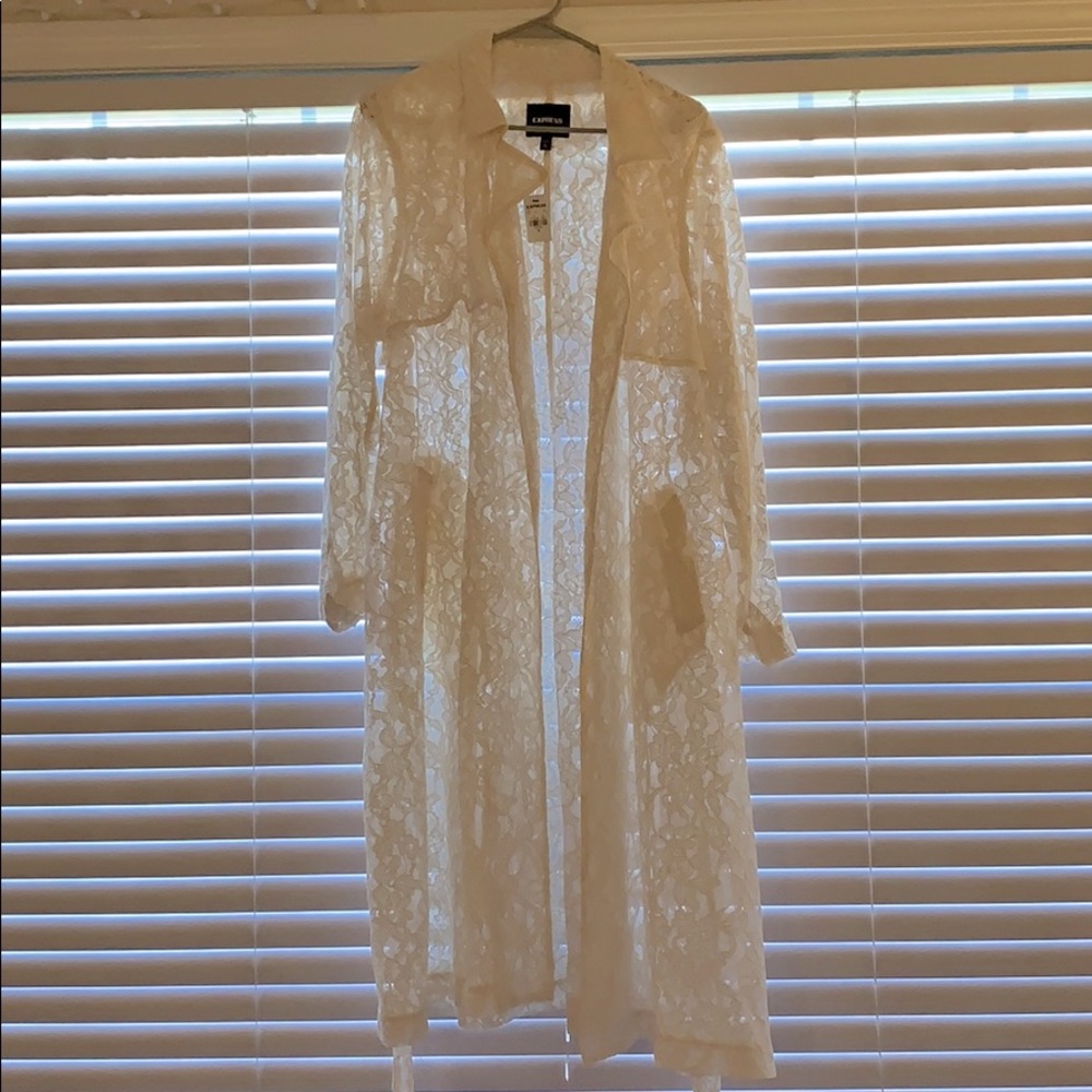 Lace trench coat